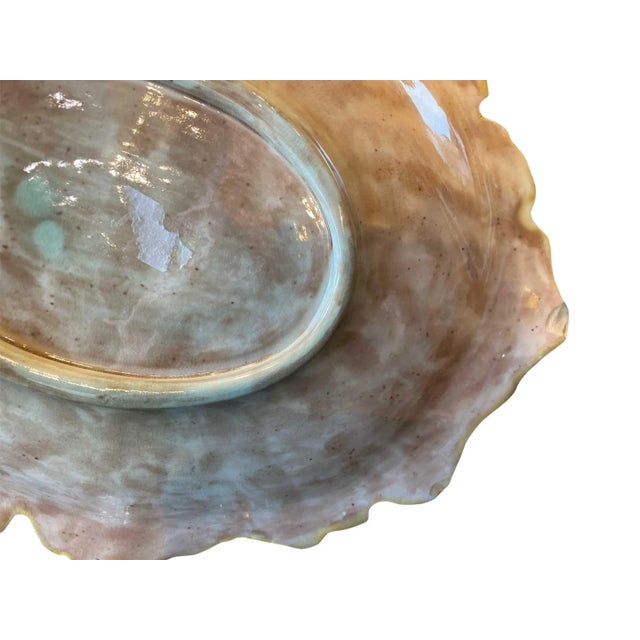 Ceramic Majolica Leaf Dish With Acorns For Sale - Image 7 of 9