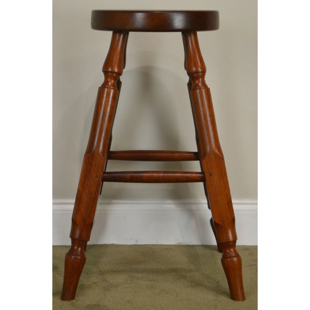Wynnewood Woodworks Hand Crafted Solid Walnut Bar Stool For Sale - Image 10 of 12