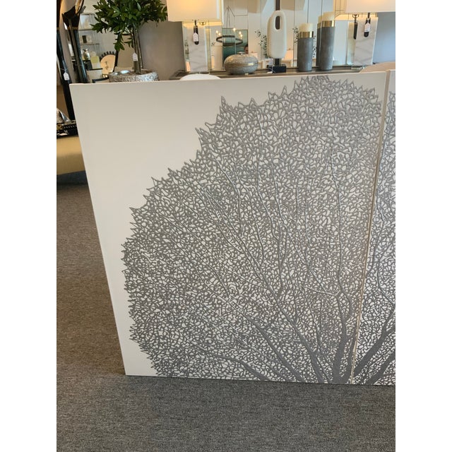 Pair of Silver Coral Canvases For Sale - Image 4 of 9