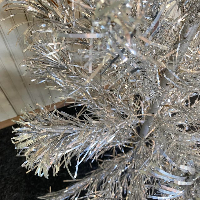 Vintage Mid Century Modern 4 Foot Tinsel Christmas Tree For Sale - Image 9 of 10