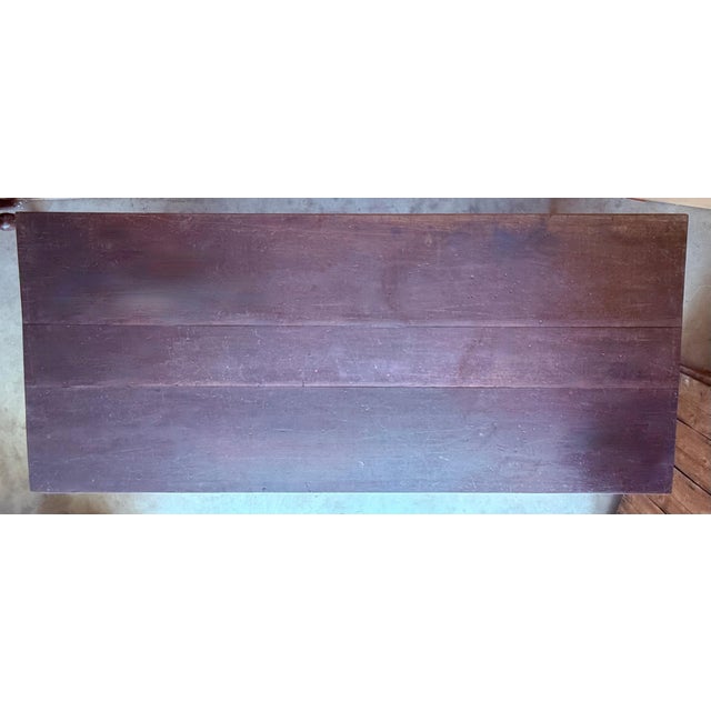 18th Large Spanish Dining or Desk Table with Carved Legs and Iron Stretcher For Sale - Image 12 of 18