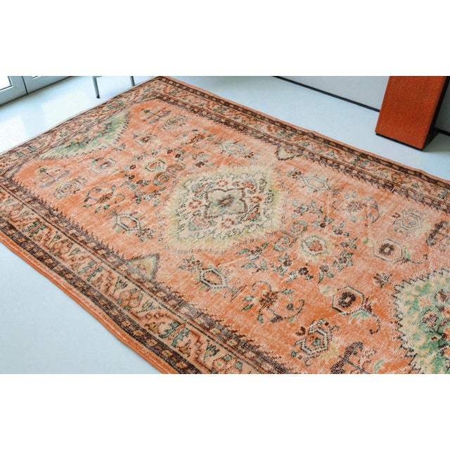Orange Home Living Ethic Vintage Rug For Sale - Image 8 of 11