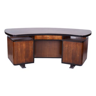 Art Deco Writing Desk in Walnut by J. Divíšek, Czech, 1930s For Sale