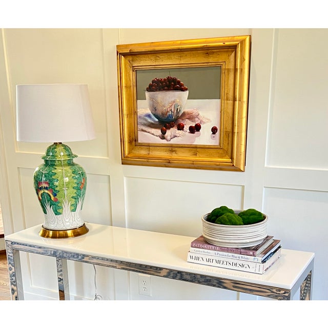 Late 20th Century Original Oil Still Life Painting “The Chinese Bowl” — Chinoiserie Porcelain, Giltwood Frame Signed Adamo For Sale - Image 9 of 11