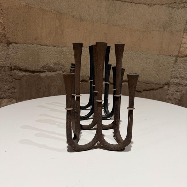 Mid-Century Modern Rare Jens Quistgaard for Dansk Spider Candelabra Cast Iron Denmark For Sale - Image 3 of 16