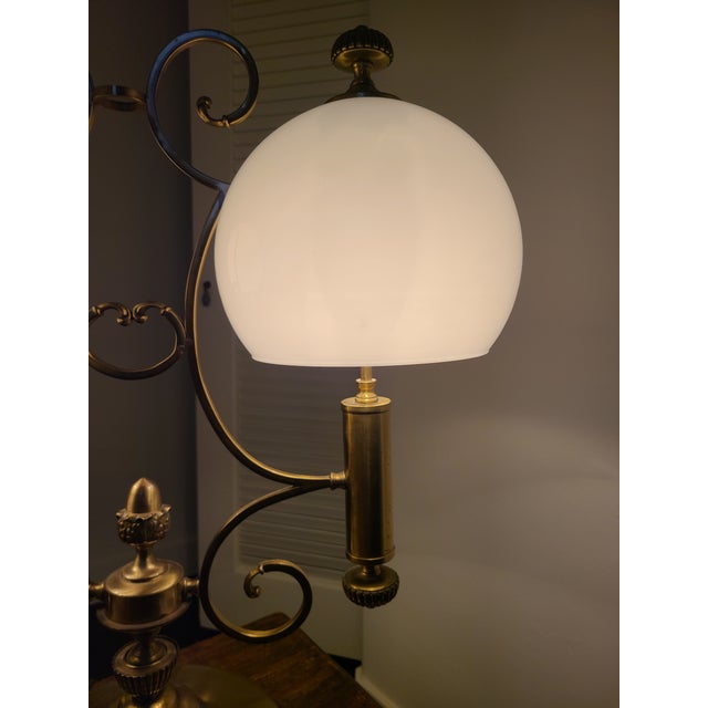 Mid-Century 1950s Brass Double Arm Table Lamp For Sale - Image 12 of 14
