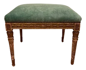 Antique French Square Stool