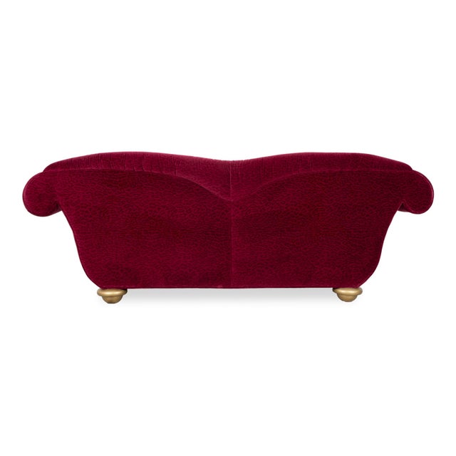 Textile Loulou 3-Seater Sofa in Red Ruby Fabric from Bretz For Sale - Image 7 of 8