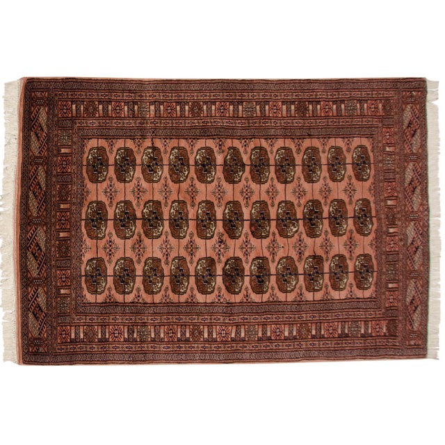 1980s Vintage Fine Bokhara Rug - 4'1" X 5'11" For Sale - Image 5 of 7