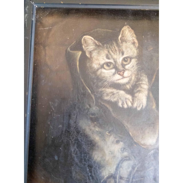 Wood 19th or 20th Century Folk Art Painting of Puss in Boots, Signed For Sale - Image 7 of 16