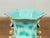 Vintage Chinese Turquoise Vase with Spotted Design and Hexagonal Neck For Sale In New York - Image 6 of 10