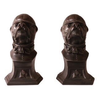 19th Century French Iron Knight Helmet Bookends (Set of 2) For Sale
