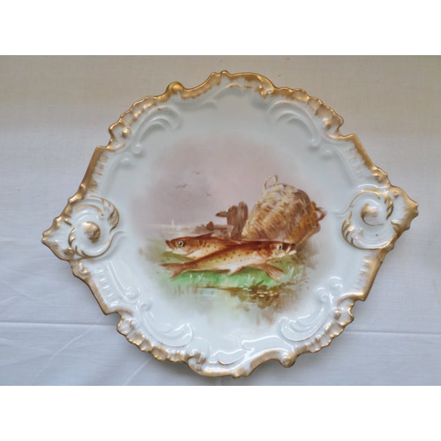 Victorian Late 19th Century Limoges Fish Plates- Set of 4 For Sale - Image 3 of 9