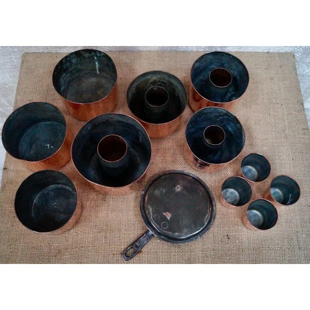 Antique Victorian Copper Jelly Moulds from W.S Jones Br, Downs Street London, Set of 12 For Sale - Image 4 of 9