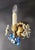 Blue Gilt Floral Wall Lamps with Murano Glass Flowers, Italy, 1960s, Set of 2 For Sale - Image 8 of 18
