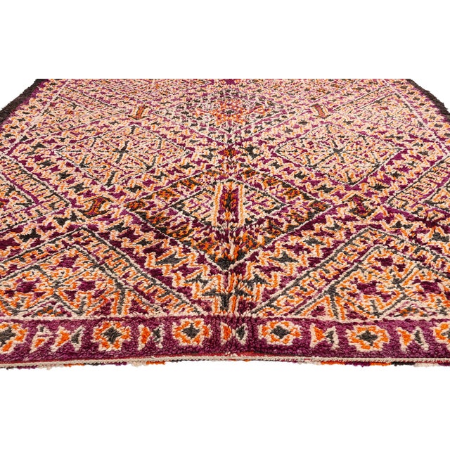 Berber Tribes of Morocco Vintage Beni M'Guild Zayne Moroccan Rug, 06'08 X 14'01 For Sale - Image 4 of 10