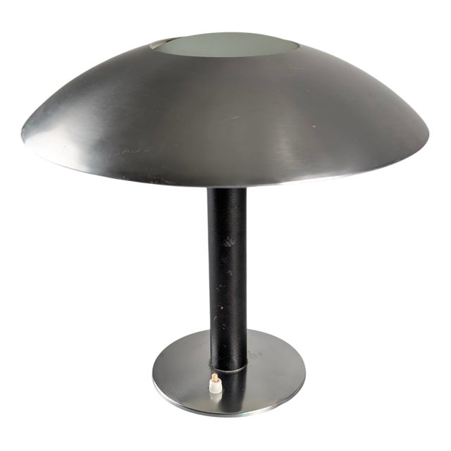 Leather Table Lamp by Metalarte, 1962 For Sale