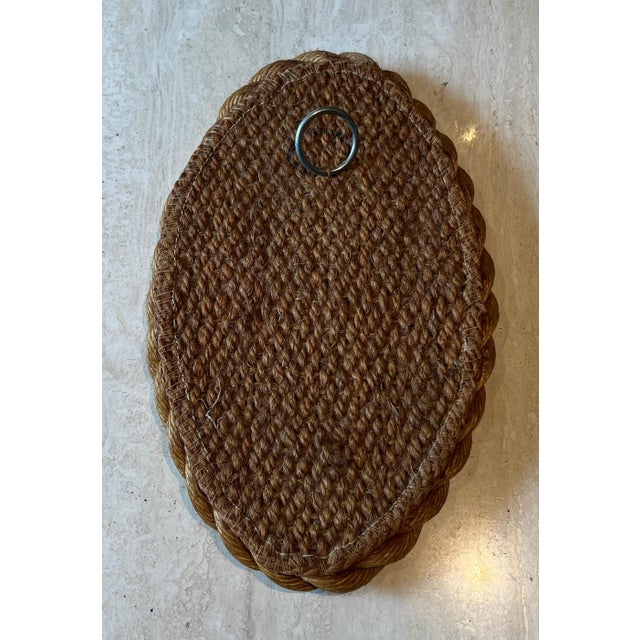 Oval rope mirror in the style of Adrien Audoux and Frida Minet. Circa 1950 For Sale - Image 9 of 12