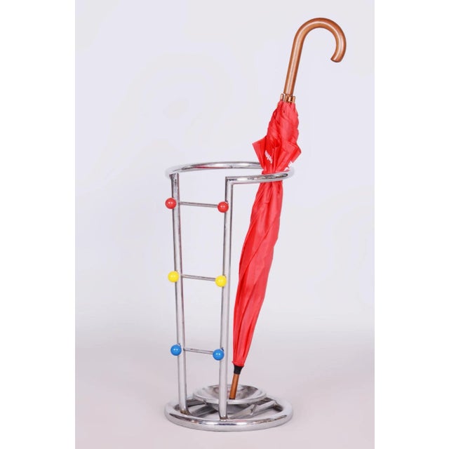 Silver Bauhaus Umbrella Stand in Chrome-Plated Steel, Germany, 1950s For Sale - Image 8 of 9