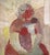 Mid-Century Modern 'Portrait in Crimson' Original Abstract Figurative Oil Painting by Swedish Artist Gunnar Johnsson (1917–2007), Framed For Sale - Image 9 of 14