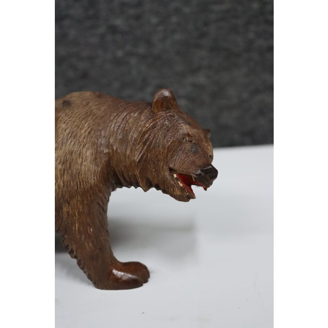 Black Forest Carved Wooden Bear Figurine For Sale - Image 10 of 10