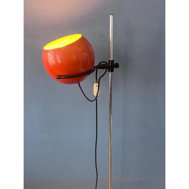 Mid-Century Orange Eyeball Floor Lamp For Sale - Image 3 of 12