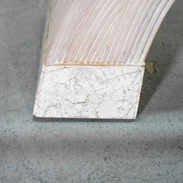70's Betty Cobonpue Pencil Reed Ribbon and Tessellated Stone Console Table For Sale In Tampa - Image 6 of 9