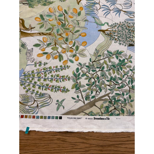 Folk Art Brunschwig & Fil's "Folklore Print -Meadow" Performance Fabric - 2 Yard Piece For Sale - Image 3 of 9
