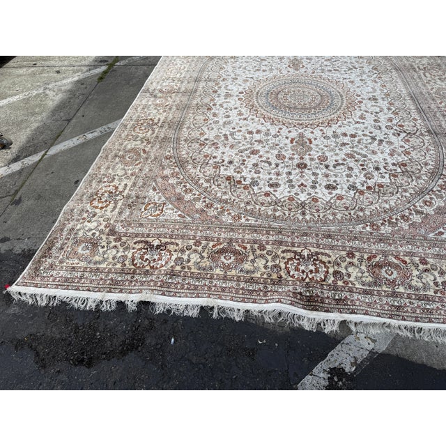 10ft 1in × 14ft Silk Area Rug For Sale - Image 4 of 12