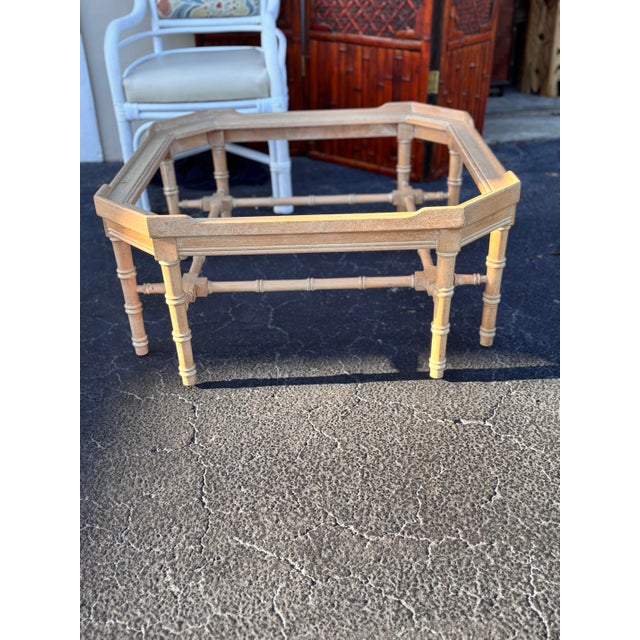 Faux bamboo coffee table in original color. Perfect size for any living room. Compliments a coastal sunroom or a...