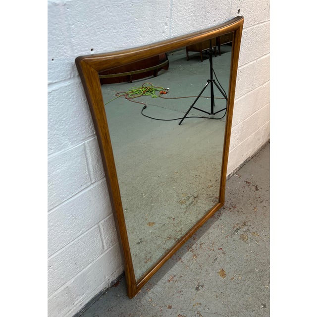 Vintage Mid-Century Walnut Sculpted Wall Mirror For Sale - Image 4 of 6