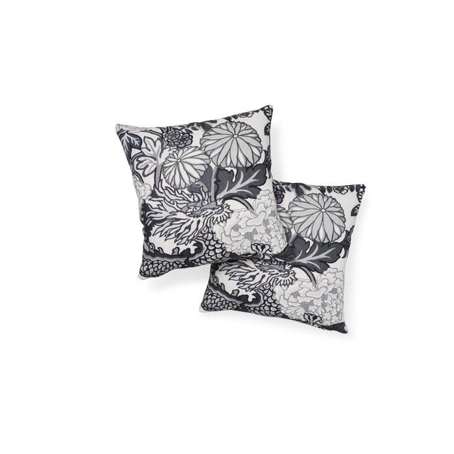 Contemporary Schumacher Chiang Mai Dragon Pillow in Smoke For Sale - Image 3 of 7