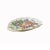 This is an oriental Chinese shell shape porcelain display plate with a distressed off white base and oriental flower...