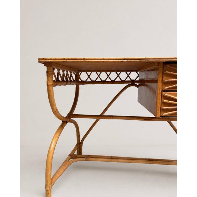 A striking mid-century writing desk that beautifully captures the relaxed luxury of the 1970s Italian Riviera. Built with...