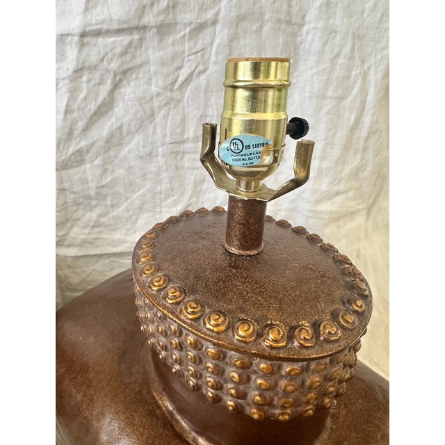 Vintage Pair of Ceramic Bronze Elephant Table Lamps For Sale In Palm Springs - Image 6 of 10