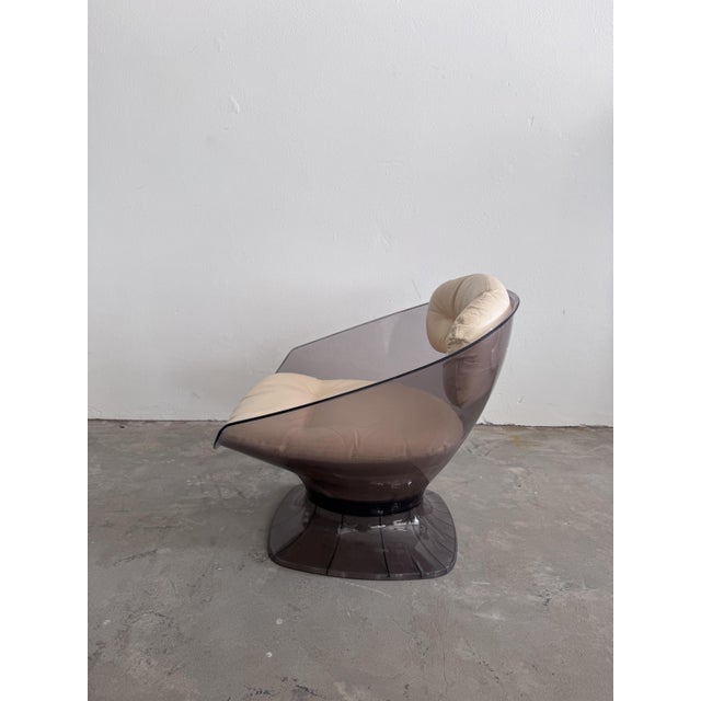 Vintage Lounge Chair in Acrylic and Leather by Raphaël Raffel, 1960s For Sale - Image 13 of 18