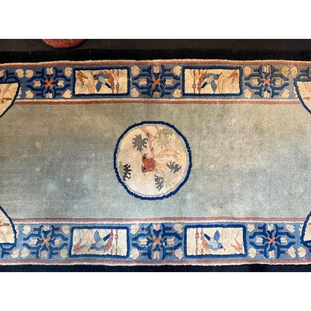 Art Deco A Vintage 2'x 4' Art Deco Chinese Rug For Sale - Image 3 of 4