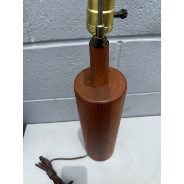 Mid-Century Modern Mid 20th Century Mid-Century Modern Turned Teak Table Lamp by Marshall Studios For Sale - Image 3 of 6