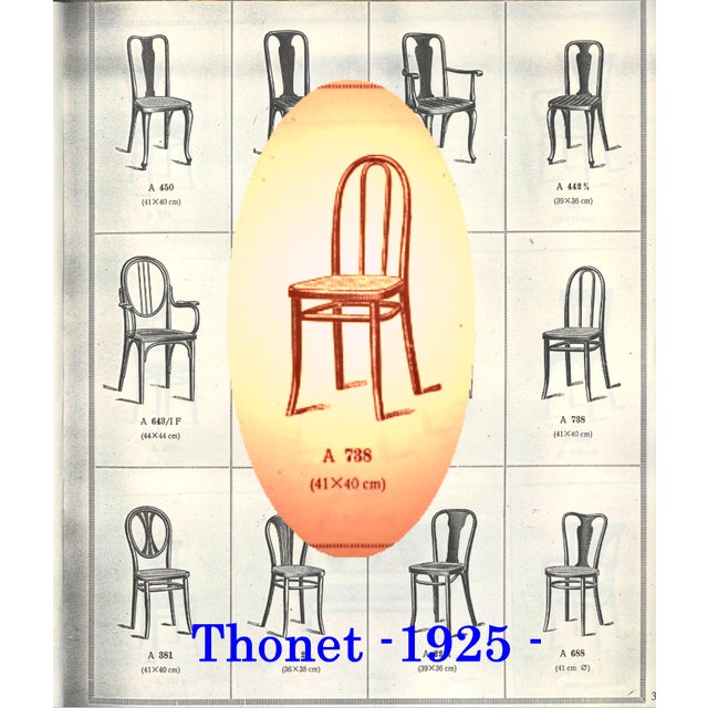 N°A 738 Bistro Chairs from Thonet, 1920, Set of 4 For Sale - Image 3 of 16