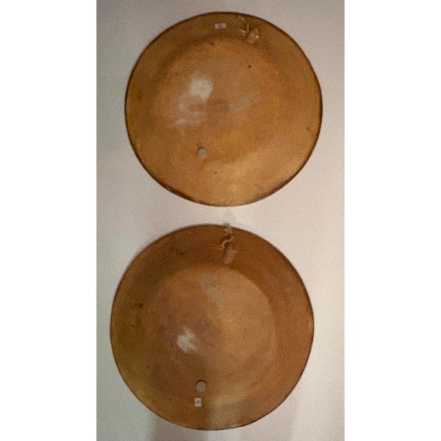 Sculpture Materials Mid 20th Century Large Hand-Painted Mexican Artisan Folk Art Clay Wall Plates by R. Galvan, Signed Southwestern Bohemian For Sale - Image 7 of 8