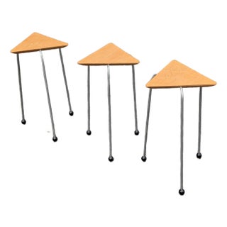 1990s David Kiernan Sculptural Triangular Nesting Stools - Set of 3 For Sale