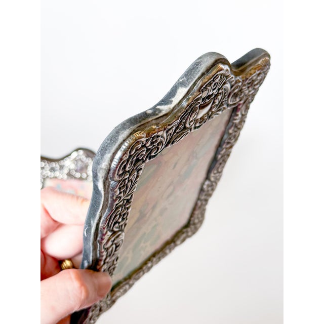 Pair of Vintage English Sterling Silver Repoussé Picture Frames, Velvet Back, 1987 For Sale - Image 14 of 17