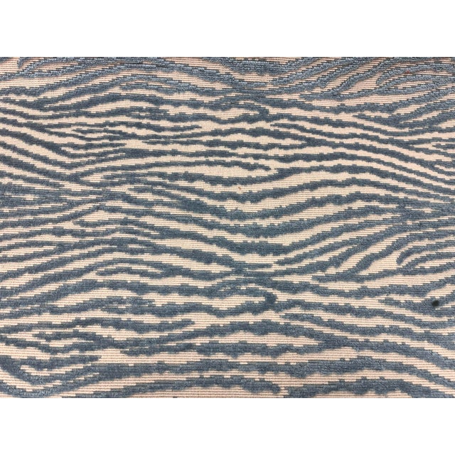 1.9 Yard Cowtan & Tour Sargasso Blue Abstract Cut Velvet Upholstery Fabric For Sale - Image 4 of 4