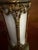 1950s Pair of Vintage French Empire Brass & Milk Glass Table Lamps 12" X 4.5" Ca. 1950 For Sale - Image 5 of 18