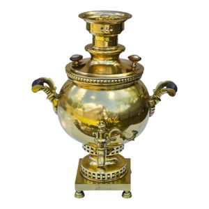 Early 20th Century Handcrafted & Stamped Russian Brass Samovar