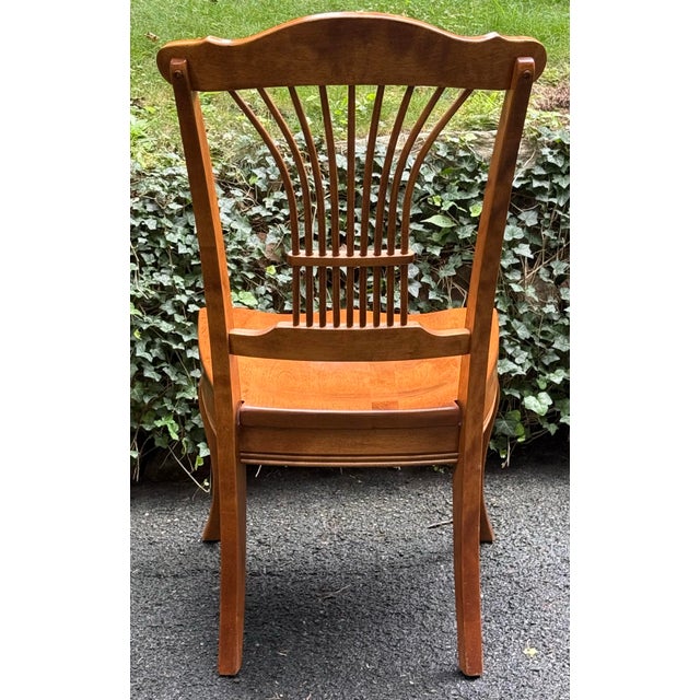 Wood Late 20th Century Solid Maple Spindle Back Dining Chairs - Set of 6 For Sale - Image 7 of 12