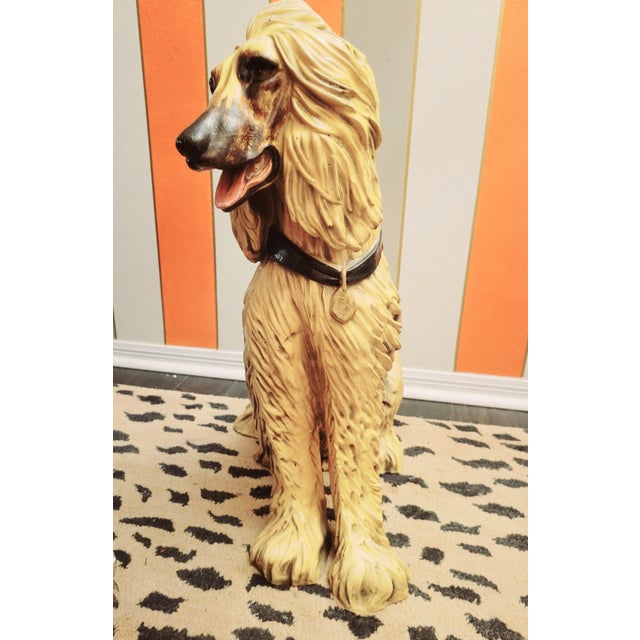 Vintage Life Size Yellow Plaster Afghan Hound Dog by Marwal Room Decor Statue For Sale - Image 11 of 11
