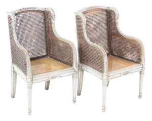 A Pair of Louis XVI 18th Century Style French Childrenâs Bergere Chairs