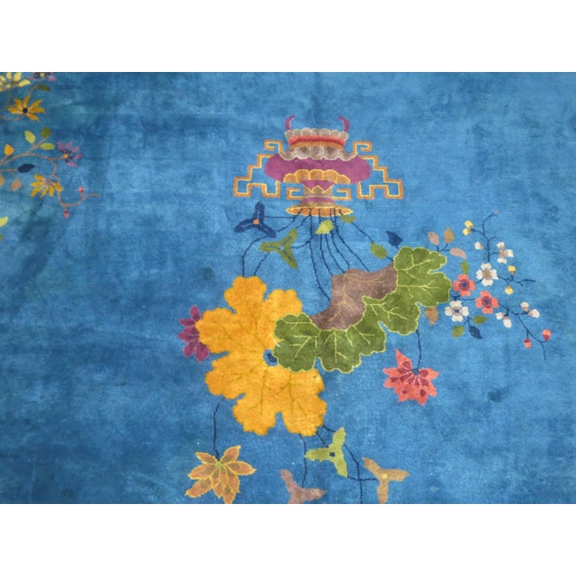 Zabihi Collection Blue Oversize Chinese Art Deco Nichols Rug - 10' x 19'1" For Sale In New York - Image 6 of 6