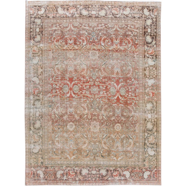 Antique Shabby Chic Red Mahal Wool Rug For Sale - Image 12 of 12